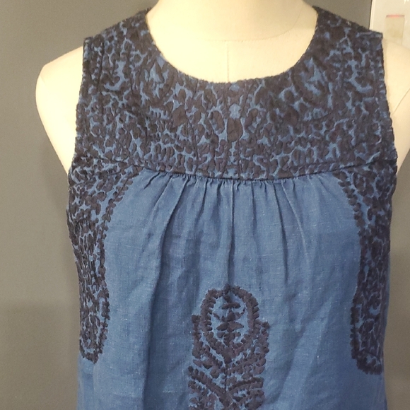 Madewell Mercado Linen  Shift  Blue Dress Size XS - Picture 6 of 12